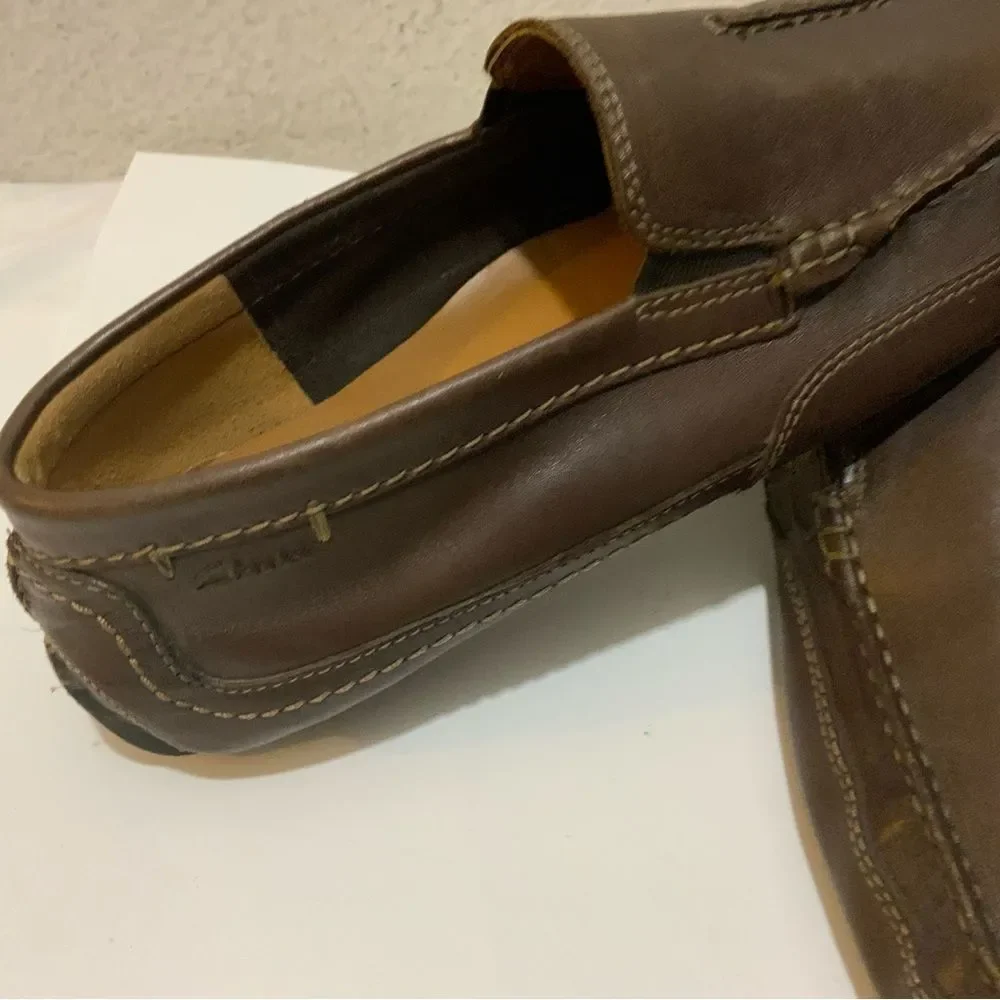 Clark’s leather driving slip Ons shoes - Mens 910.5 M/44